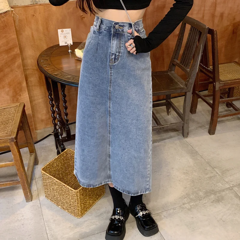 Autumn/winter Real Shot Cost-effective Mid-length Denim Skirt for Women 2021
Autumn/winter Real Shot Cost-effective Mid-length Denim Skirt for Women 2021