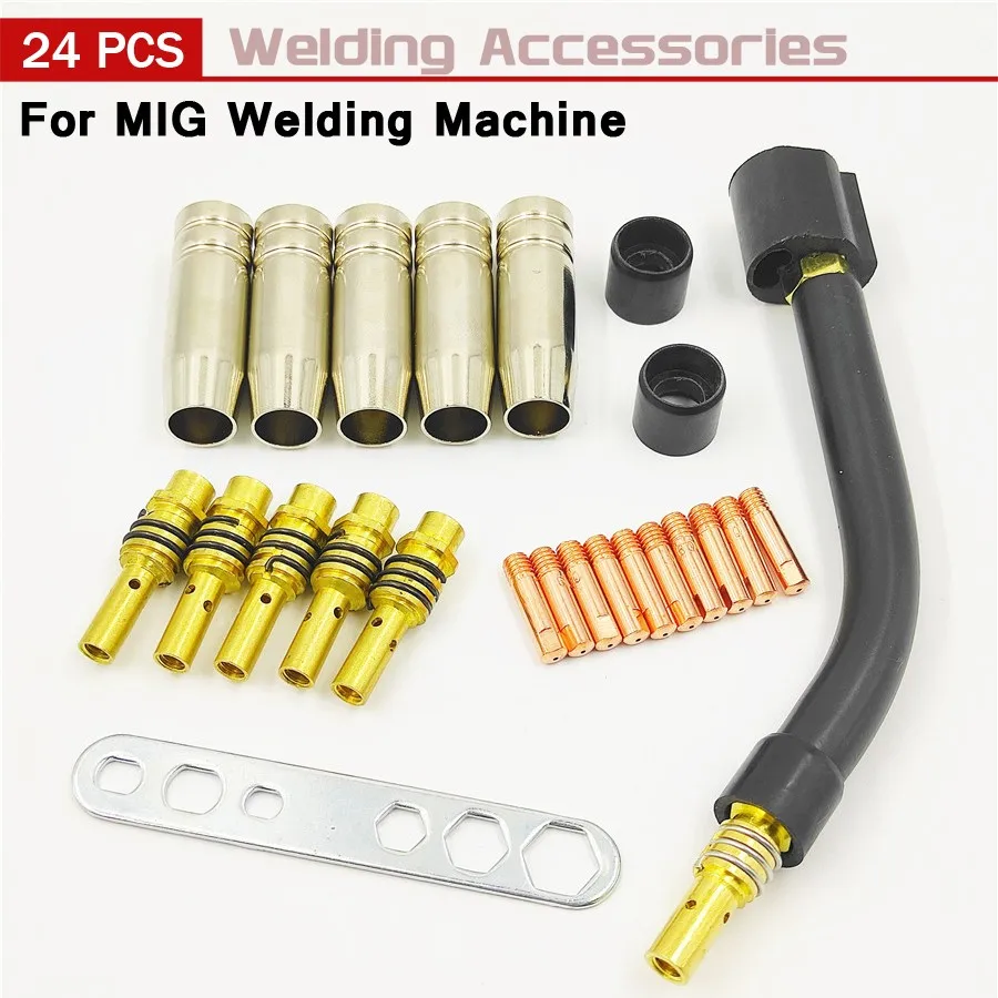 24 Pcs Welding Torch Pipe Mig Welding Tips Nozzle For Binzel 15AK Electrode Cups Soldering Gun Welding Equipment Accessories
24 Pcs Welding Torch Pipe Mig Welding Tips Nozzle For Binzel 15AK Electrode Cups Soldering Gun Welding Equipment Accessories