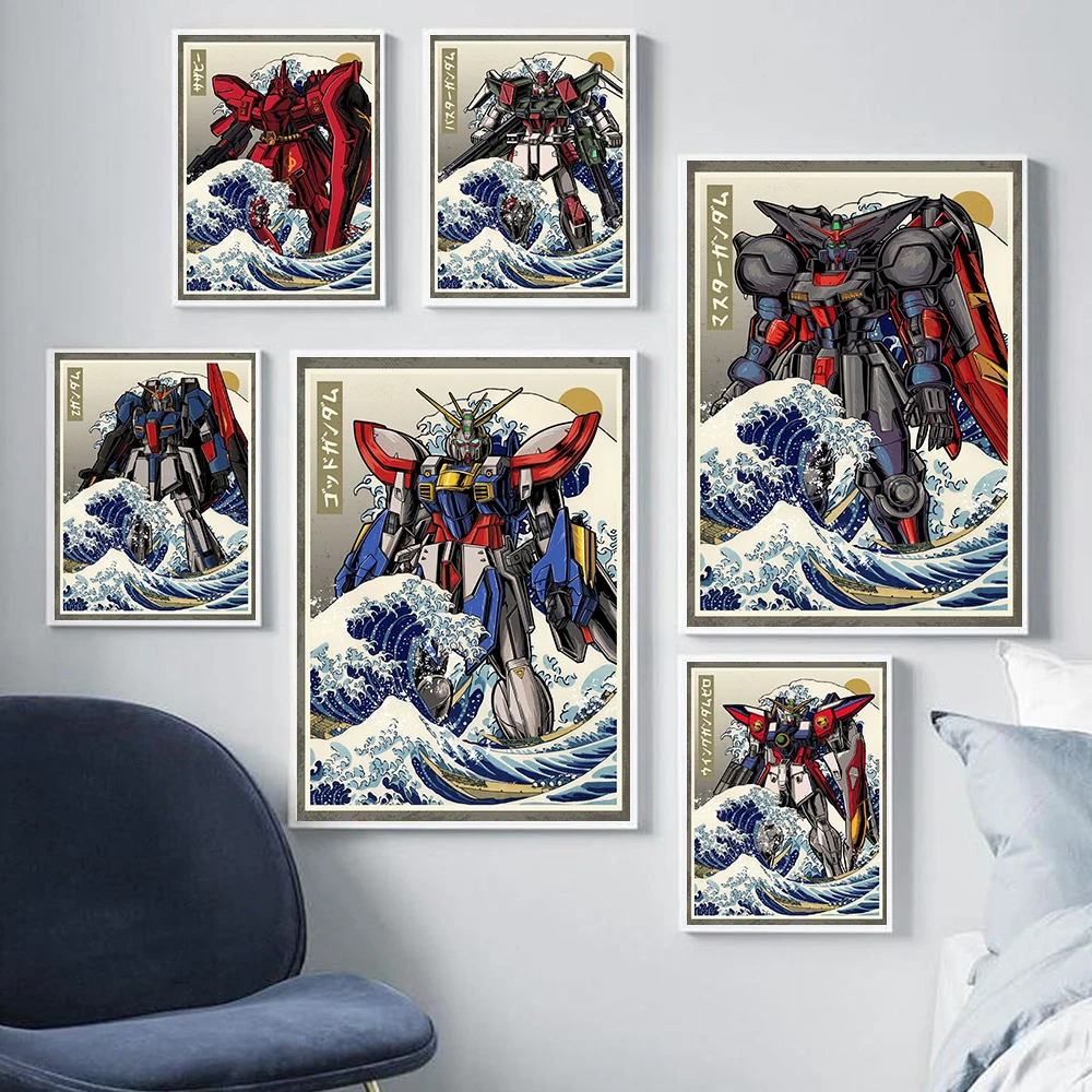 Japanese Wave Canvas Print Anime Robot Hokusai Unique Exhibition Poster Retro Japan Painting Wall Pictures For Living Room Decor
Japanese Wave Canvas Print Anime Robot Hokusai Unique Exhibition Poster Retro Japan Painting Wall Pictures For Living Room Decor