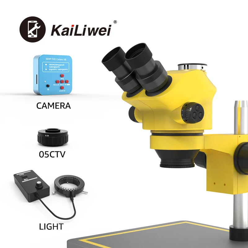 Тринокулярный HD стереомикроскоп Kailiwei K7050TP-0.5X ctv с 38 Мп камерой с регулируемыми источниками света вверх и вниз
Тринокулярный HD стереомикроскоп Kailiwei K7050TP-0.5X ctv с 38 Мп камерой с регулируемыми источниками света вверх и вниз
