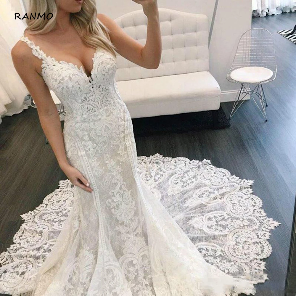 Elegant Mermaid Wedding Dresses Appliques Lace Bridal Dress Formal Party Gown Court Train Vestido de Novia 2021
Elegant Mermaid Wedding Dresses Appliques Lace Bridal Dress Formal Party Gown Court Train Vestido de Novia 2021