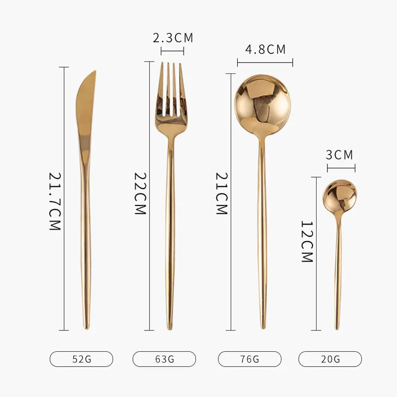 Stainless Steel Cutlery Set Cutlery Three-Piece Golden Steak Western Cutlery Light Portuguese Spoon 304
Stainless Steel Cutlery Set Cutlery Three-Piece Golden Steak Western Cutlery Light Portuguese Spoon 304