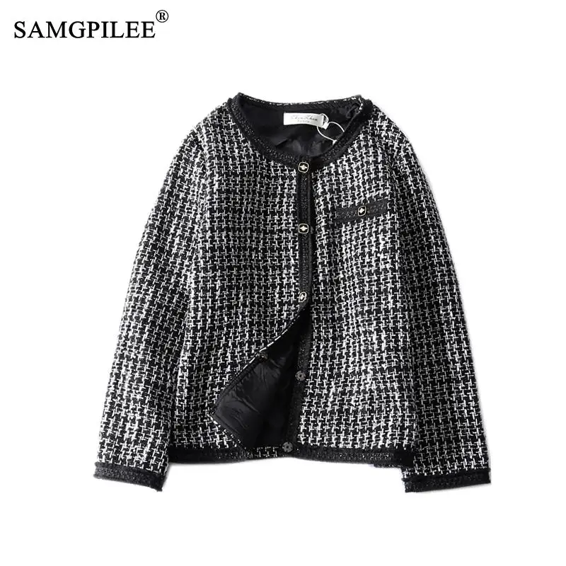 Windbreaker Women 2021 Office Lady Full Sleeve Plaid O-neck Single Breasted Slim Standard Plus Size Winter Jackets For Woman 3XL
Windbreaker Women 2021 Office Lady Full Sleeve Plaid O-neck Single Breasted Slim Standard Plus Size Winter Jackets For Woman 3XL