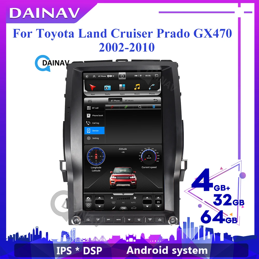

2 Din автомагнитола Tesla GPS Navi вертикальный DVD-плеер для Toyota Land Cruiser Prado GX470 2002-2010 Автомобильный GPS-навигатор