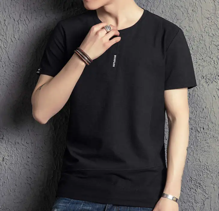 Summer men's business casual short sleeve t-shirt 2324