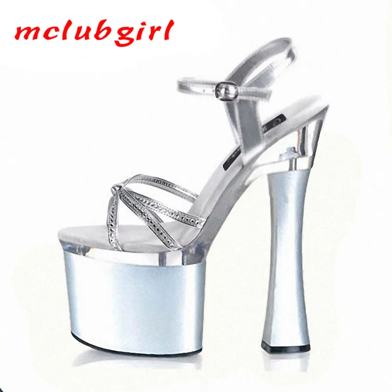 Mclubgirl 18CM Super High Heels Platfrom Sandsls 18cm Sexy Rhinestone Silver Wedding Shoes Real Head Sandals LYP 
Mclubgirl 18CM Super High Heels Platfrom Sandsls 18cm Sexy Rhinestone Silver Wedding Shoes Real Head Sandals LYP