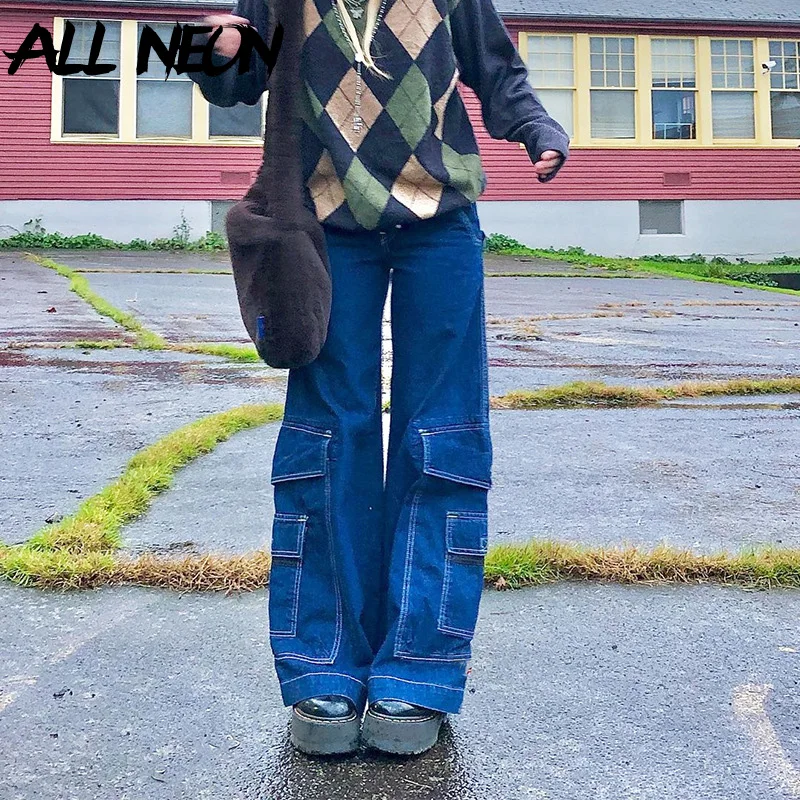 ALLNeon Y2K Fashion 90s Big Pockets Baggy Jeans Indie Vintage High Waist Denim Trousers Hip Hop Loose Straight Pants Streetwear
ALLNeon Y2K Fashion 90s Big Pockets Baggy Jeans Indie Vintage High Waist Denim Trousers Hip Hop Loose Straight Pants Streetwear