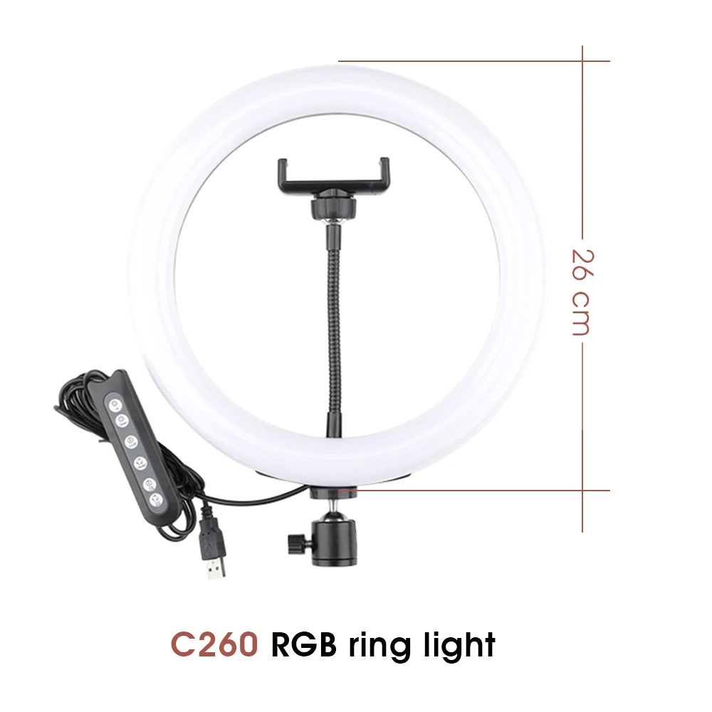 RGB Ring Light With Phone Tripod Stand Kit Camera Photography Video Recording Selfie LED Light With Tablet Holder For IPad
RGB Ring Light With Phone Tripod Stand Kit Camera Photography Video Recording Selfie LED Light With Tablet Holder For IPad
