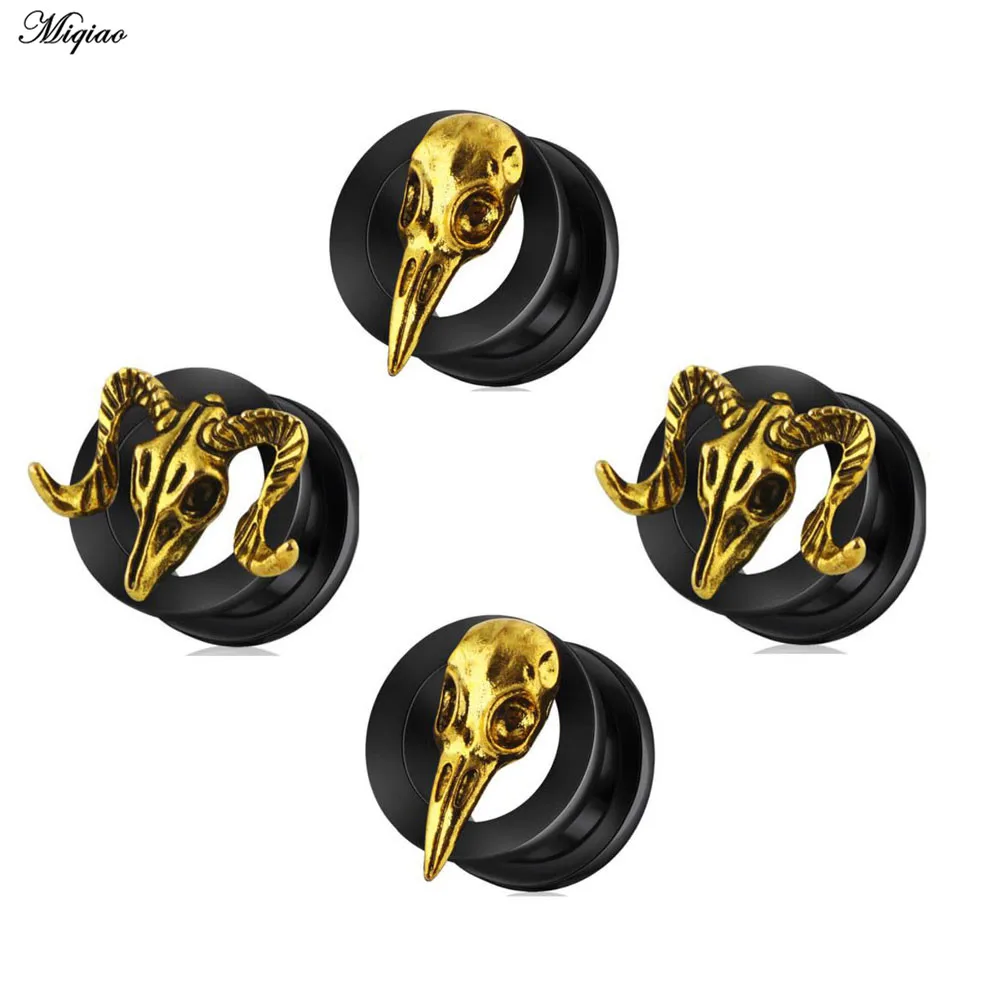 

Miqiao 2pc Stainless Steel Black Pulley Flesh Tunnel Ear Plugs Expander 6-16mm Ear Stretchers Earring Gauges Piercing Jewelry