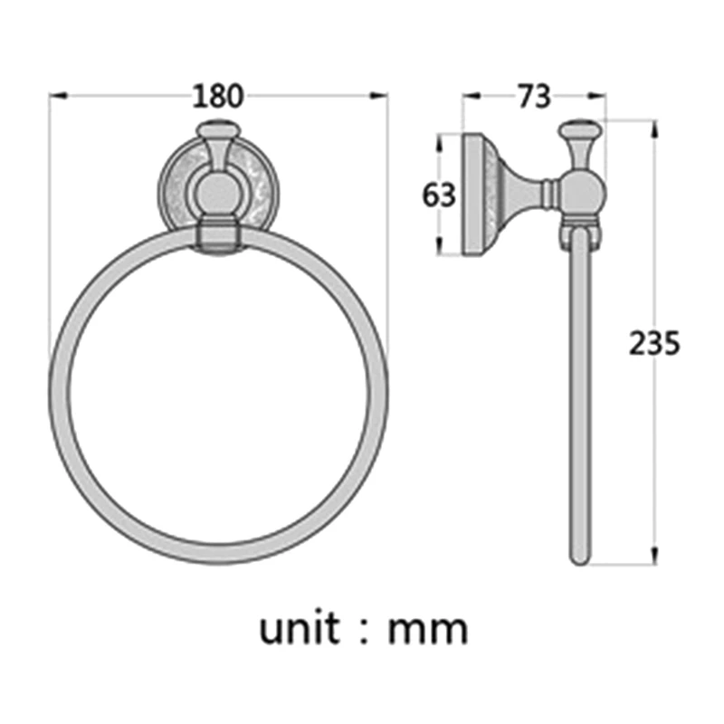 Antique Carved Copper Towel Rack Ring Wall Mounted Durable Bathroom Accessories
Antique Carved Copper Towel Rack Ring Wall Mounted Durable Bathroom Accessories