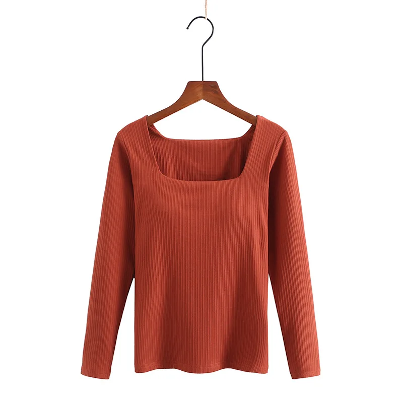 Spring and Autumn Women's Square Neck Long Sleeve T-Shirt with Chest Pads Stretch Slim Slim at Home Can be worn outside
Spring and Autumn Women's Square Neck Long Sleeve T-Shirt with Chest Pads Stretch Slim Slim at Home Can be worn outside