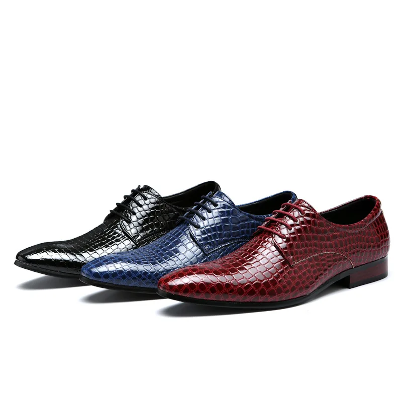 Crocodile Pattern Leather Men's Wedding Shoes Italian Luxury Dress Shoes Men Business Fashion Formal Shoes Plus Size
Crocodile Pattern Leather Men's Wedding Shoes Italian Luxury Dress Shoes Men Business Fashion Formal Shoes Plus Size
