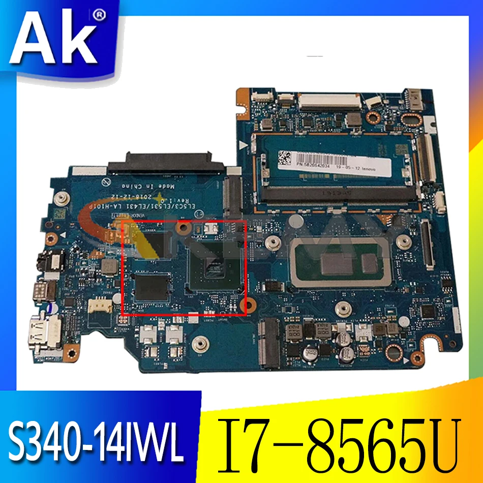 Для Lenovo Flex-15iwl S340-14IWL S340-15IWL Материнская плата ноутбука LA-H101P с процессором I7-8565U RAM 4G GPU MX230 2G 100% тесты работы
Для Lenovo Flex-15iwl S340-14IWL S340-15IWL Материнская плата ноутбука LA-H101P с процессором I7-8565U RAM 4G GPU MX230 2G 100% тесты работы