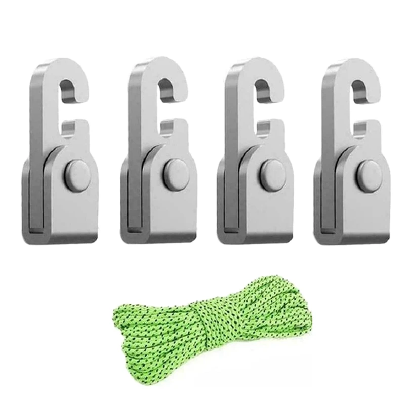 4Pcs/Pack Automatic Lock Hook with 5M Rope Camping Tent Hook Free Knot Self-Locking Easy Tighten Rope Kit
4Pcs/Pack Automatic Lock Hook with 5M Rope Camping Tent Hook Free Knot Self-Locking Easy Tighten Rope Kit