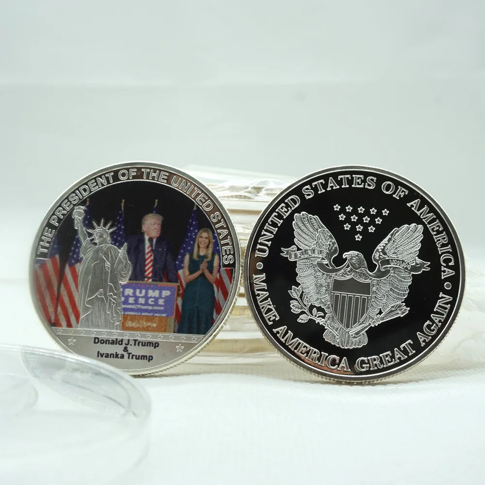 Liberty USA Eagle Metal Silver Medal Donald Trump & Ivanka Coins America Great 45th President Commemorative Challenge Coin
Liberty USA Eagle Metal Silver Medal Donald Trump & Ivanka Coins America Great 45th President Commemorative Challenge Coin