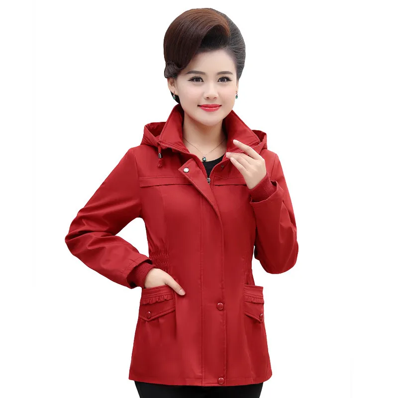 Spring Autumn Thin Trench Coat Women New Solid Hooded Short Jacket Slim Zipper Plus Size 5XL 6XL Middle-aged Female Coat Tops
Spring Autumn Thin Trench Coat Women New Solid Hooded Short Jacket Slim Zipper Plus Size 5XL 6XL Middle-aged Female Coat Tops