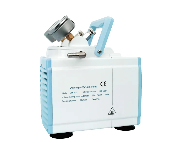 Oil Free Diaphragm Vacuum Pump 30L/m Pressure adjustable 160W 1*head GM-0.5A 110 V/ 220V 
Oil Free Diaphragm Vacuum Pump 30L/m Pressure adjustable 160W 1*head GM-0.5A 110 V/ 220V
