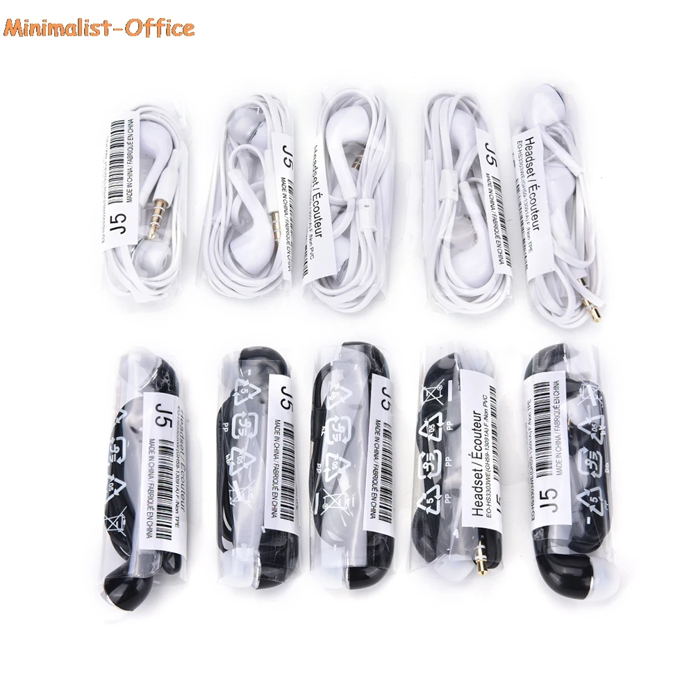 

5pcs J5 Headsets In-ear Earphones Headphones Hands-free With Mic For Samsung For HTC/Xiaomi Phones