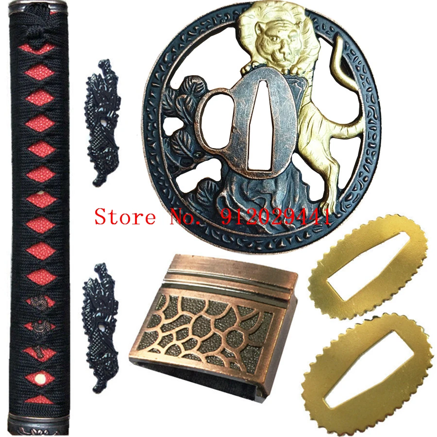 A Set Alloy Hand Tiger Guard Tsuba+Menuki+Fuchi+Kashira For Japanese Samurai Katana Wakizashi Tanto DIY Sword Handle Fittings
A Set Alloy Hand Tiger Guard Tsuba+Menuki+Fuchi+Kashira For Japanese Samurai Katana Wakizashi Tanto DIY Sword Handle Fittings