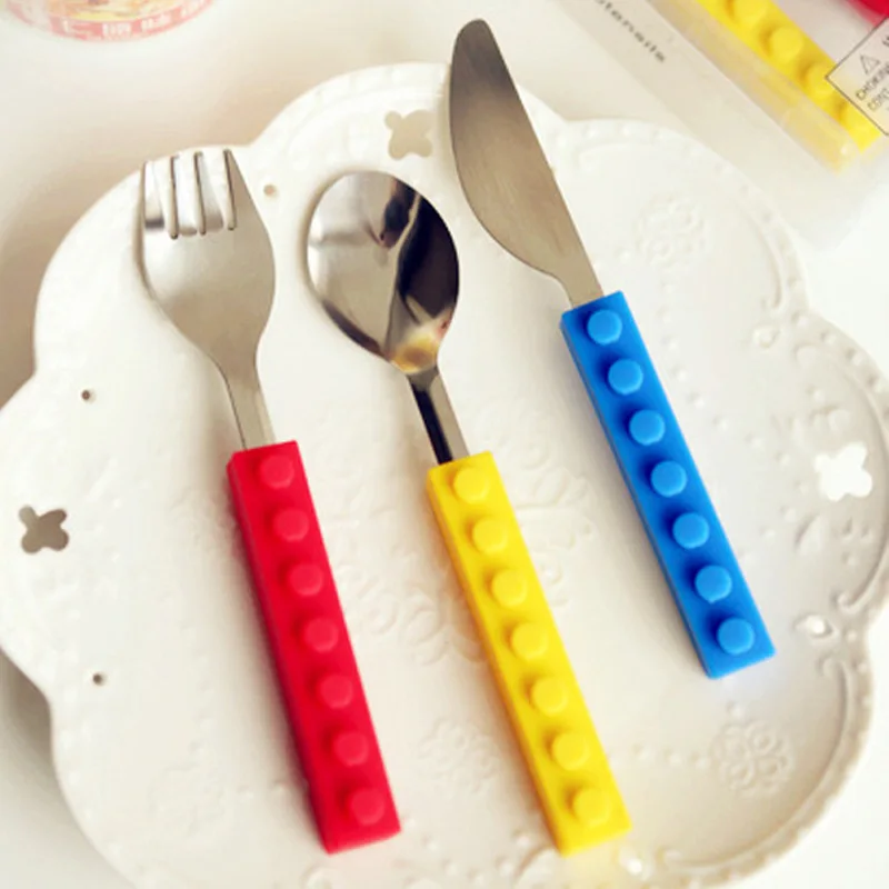 Blockware Set for Children Western Cutlery Set Knife Fork Spoon 3pcs/set Stainless Steel Dinner Tableware Set Silicone Handle
Blockware Set for Children Western Cutlery Set Knife Fork Spoon 3pcs/set Stainless Steel Dinner Tableware Set Silicone Handle
