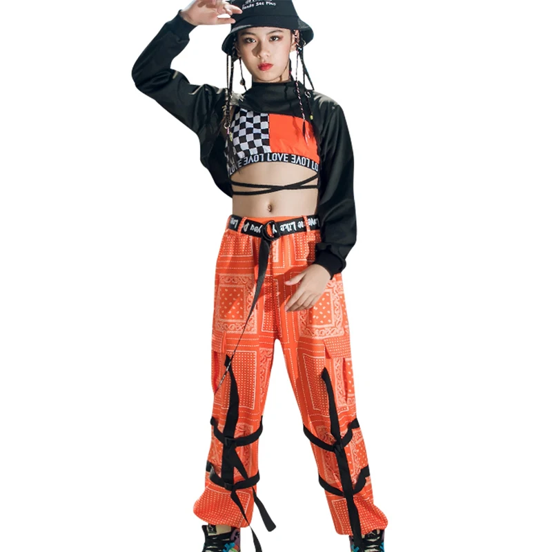 2021 Trending Kids Hiphop Jazz Dance Costume Girls Long Sleeves Tops Orange Pants Casual Catwalk Stage Show Wear Rave Outfit
2021 Trending Kids Hiphop Jazz Dance Costume Girls Long Sleeves Tops Orange Pants Casual Catwalk Stage Show Wear Rave Outfit