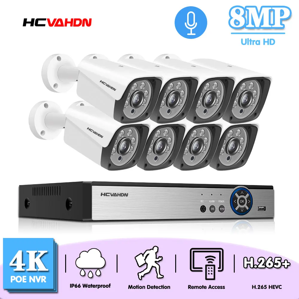 HCVAHDN 4K Security CCTV System 8CH POE NVR 8MP IMX415 Outdoor Waterproof POE Audio IP Camera H.265 Video Surveillance Kit 
HCVAHDN 4K Security CCTV System 8CH POE NVR 8MP IMX415 Outdoor Waterproof POE Audio IP Camera H.265 Video Surveillance Kit