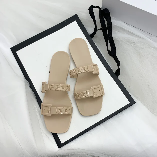 luxury fashion ladies fashion Slide Sandals Open toe Slip-on style Rubber chain details Casual Summer beach women PVC slipper
luxury fashion ladies fashion Slide Sandals Open toe Slip-on style Rubber chain details Casual Summer beach women PVC slipper