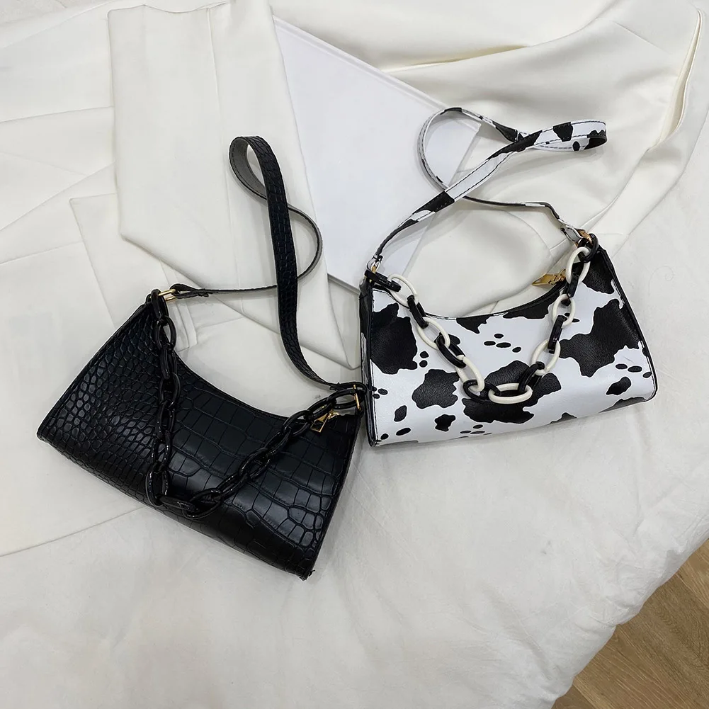 Fashion Women PU Alligator Pattern Underarm Bags Cow Pattern Printing Shoulder Hobos Bag Casual Ladies Thick Chain Handbags New
Fashion Women PU Alligator Pattern Underarm Bags Cow Pattern Printing Shoulder Hobos Bag Casual Ladies Thick Chain Handbags New