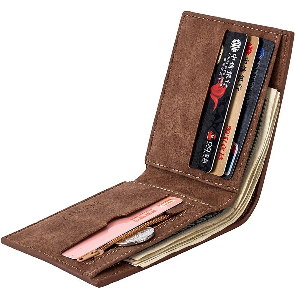 Hot Sale New 1PCS High Quality Fashion Mini Men's Luxury Business Wallet Card Holder Man Purse Coin Bag Zipper Gift For Men | Багаж и