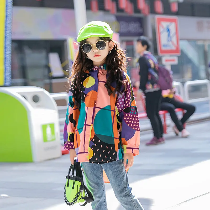 Spring Baby Girls Blouses Kids Turn Down Collar Cotton Shirt Teen Girls Long Sleeve Fashion Print Shirt Children's Clothing 5-14
Spring Baby Girls Blouses Kids Turn Down Collar Cotton Shirt Teen Girls Long Sleeve Fashion Print Shirt Children's Clothing 5-14