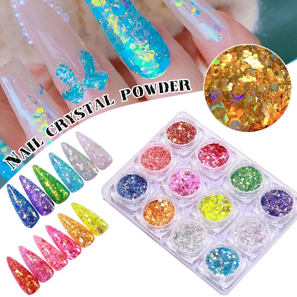 12pcs Nail Glitter Powder Nail Tips Iridescent Flakes Sequins Nail Styles DIY Glitter Powder Nail Art Manicure Decorations
12pcs Nail Glitter Powder Nail Tips Iridescent Flakes Sequins Nail Styles DIY Glitter Powder Nail Art Manicure Decorations