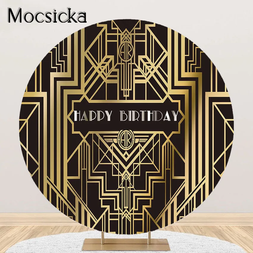 Mocsicka Great Gatsby Party Decoration Backdrop The Great Gatsby Birthday Retro 1920s Round Circle Cover Photoshoot Background 
Mocsicka Great Gatsby Party Decoration Backdrop The Great Gatsby Birthday Retro 1920s Round Circle Cover Photoshoot Background