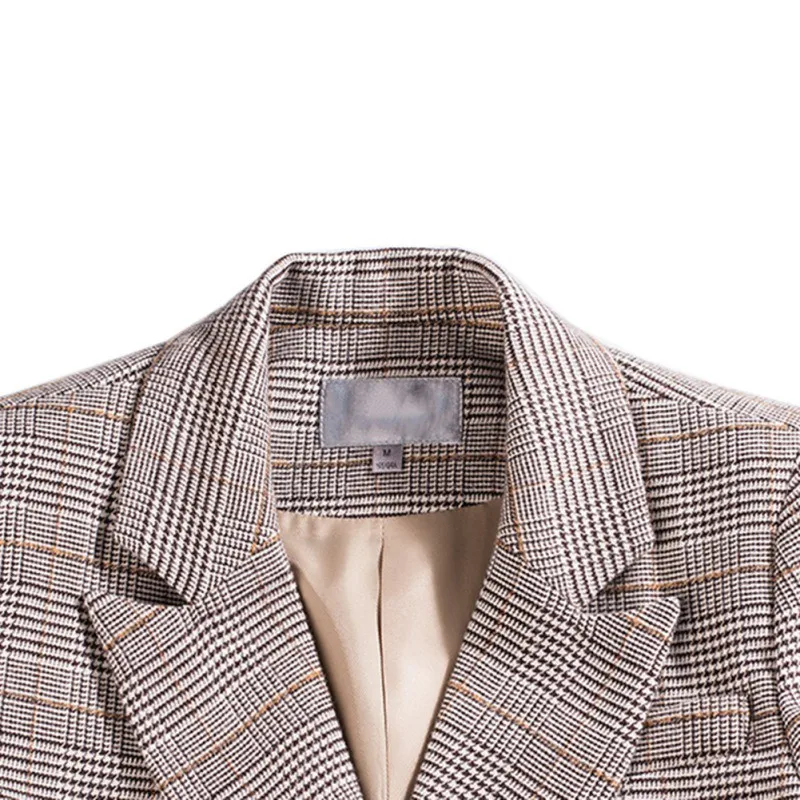 Woman Blazer Plaid Print Full Sleeve Office Lady Notched Button Casual Women Blazers Button Decor
Woman Blazer Plaid Print Full Sleeve Office Lady Notched Button Casual Women Blazers Button Decor