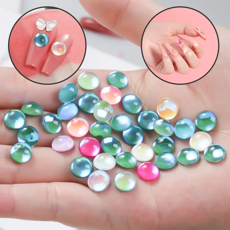 50Pcs Nail Half Round Glass 3D Charms Flatback Holographic Nail Neon Pendant Rhinestones Nail Sparkle Jewelry Gel Polish Tips
50Pcs Nail Half Round Glass 3D Charms Flatback Holographic Nail Neon Pendant Rhinestones Nail Sparkle Jewelry Gel Polish Tips