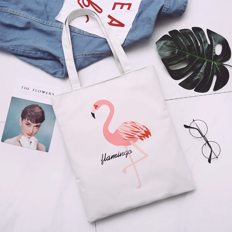 2020 New Flamingo Print Shopping Bag Graphic Tote Harajuku Shopper Bag Women Canvas Shoulder Bag Female Large-capacity Pocket
2020 New Flamingo Print Shopping Bag Graphic Tote Harajuku Shopper Bag Women Canvas Shoulder Bag Female Large-capacity Pocket