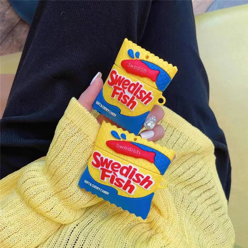 For AirPod 2 1 Case 3D Swedish Fish Snack Soft Silicone Cases For Apple Airpods pro Case Cute Cover Funda Keychain
For AirPod 2 1 Case 3D Swedish Fish Snack Soft Silicone Cases For Apple Airpods pro Case Cute Cover Funda Keychain
