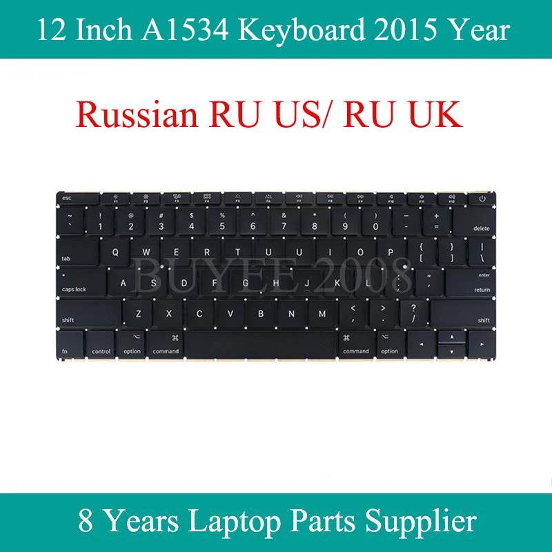 Original Notebook Keyboard A1534 US UK Keyboard 2015 Year For Macbook Air 12" A1534 Russian Keyboard Backlight Backlit Tested
Original Notebook Keyboard A1534 US UK Keyboard 2015 Year For Macbook Air 12" A1534 Russian Keyboard Backlight Backlit Tested