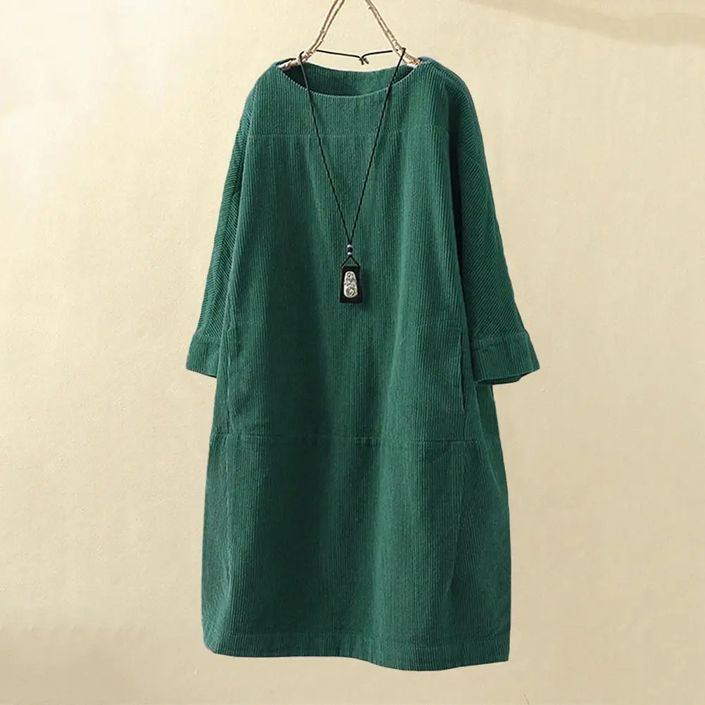 Women's Plus Size Solid Color Round Neck Long Sleeve Corduroy Retro Loose Pocket Dress (M-5XL)
Women's Plus Size Solid Color Round Neck Long Sleeve Corduroy Retro Loose Pocket Dress (M-5XL)