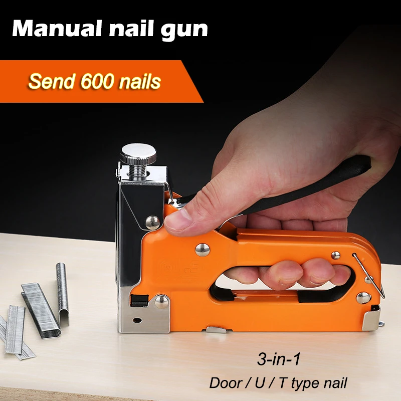 Steel Stapler With 600Pcs Nails Manual Nailer Furniture Nail Staple Tool for Wood Door LB88
Steel Stapler With 600Pcs Nails Manual Nailer Furniture Nail Staple Tool for Wood Door LB88