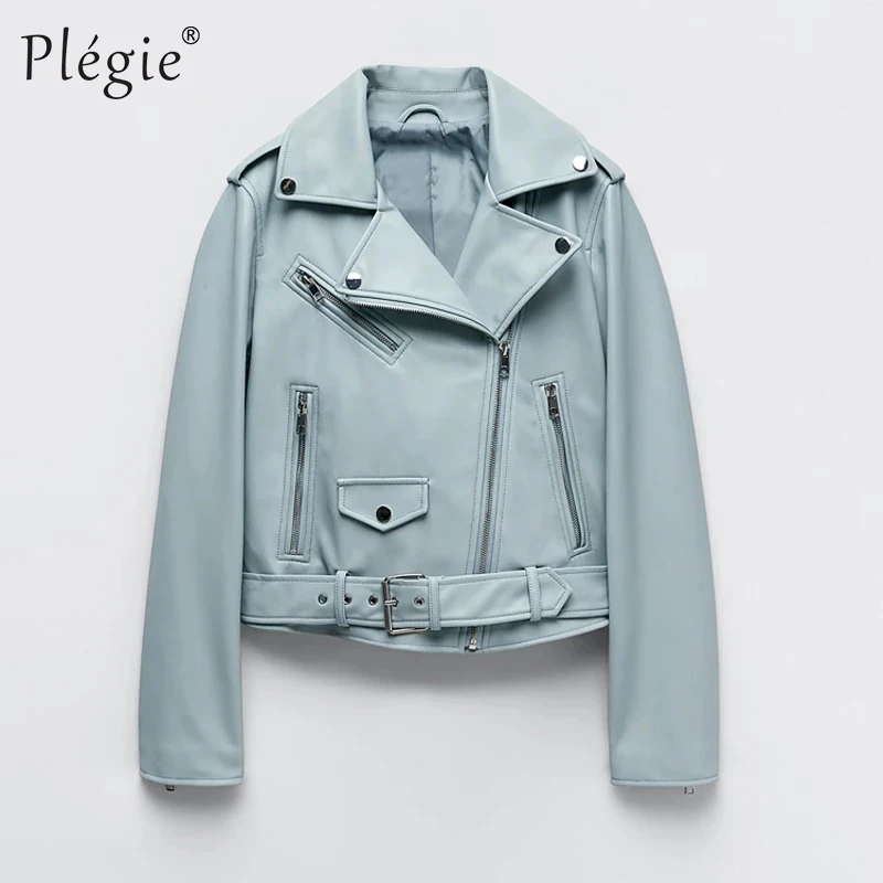 2021 New Spring Autumn Women Blue Faux Leather Jacket Ladies Solid With Belt Zipper Biker Coat Female Casual Outwear Veste Femme
2021 New Spring Autumn Women Blue Faux Leather Jacket Ladies Solid With Belt Zipper Biker Coat Female Casual Outwear Veste Femme