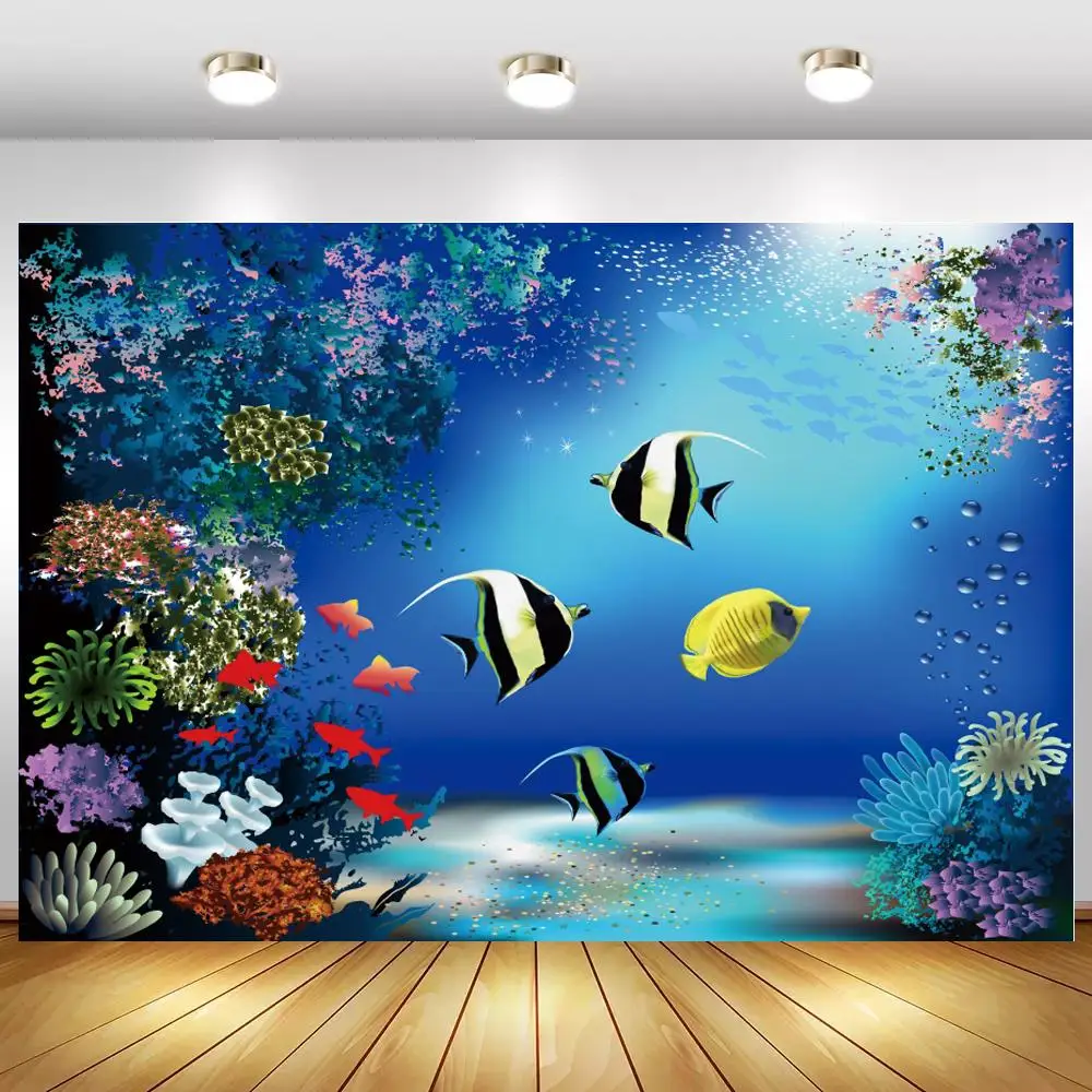 Фотофон для студийной фотосъемки с изображением кораллов ракушек синего цвета аквариума детского дня рождения
Фотофон для студийной фотосъемки с изображением кораллов ракушек синего цвета аквариума детского дня рождения