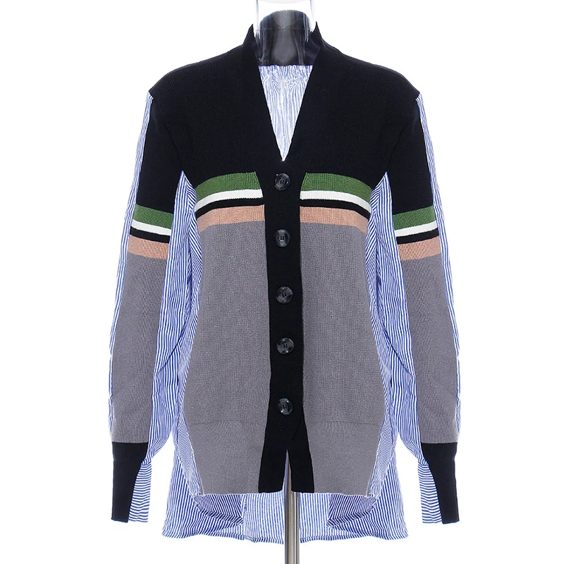 Женский Свободный Повседневный Кардиган оверсайз в стиле пэчворк 
Женский Свободный Повседневный Кардиган оверсайз в стиле пэчворк