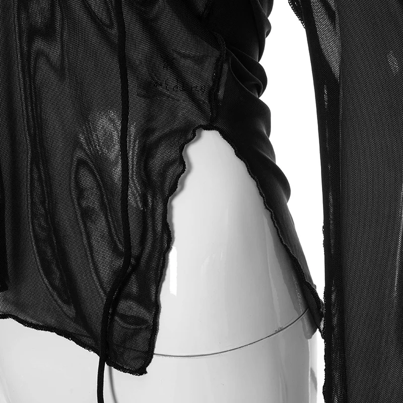 Duena Sexy See Through Shirt Long Sleeve Black Off Shoulder Lace Up Tied Spring 2021 Y2k Women Transparent Mesh Tops
Duena Sexy See Through Shirt Long Sleeve Black Off Shoulder Lace Up Tied Spring 2021 Y2k Women Transparent Mesh Tops