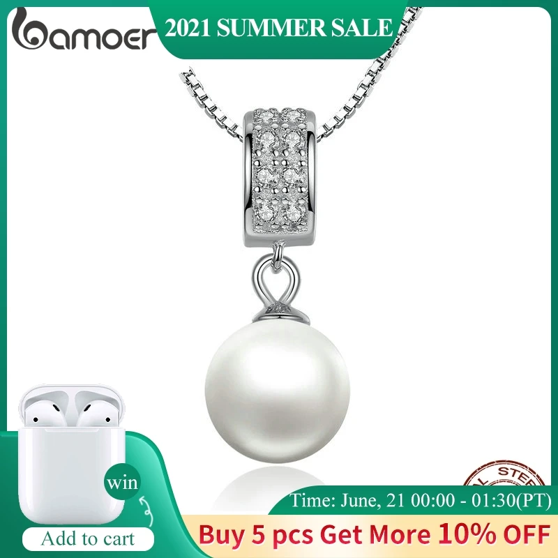 Фото Кулон из серебра 925 пробы с искусственным жемчугом|necklace - купить