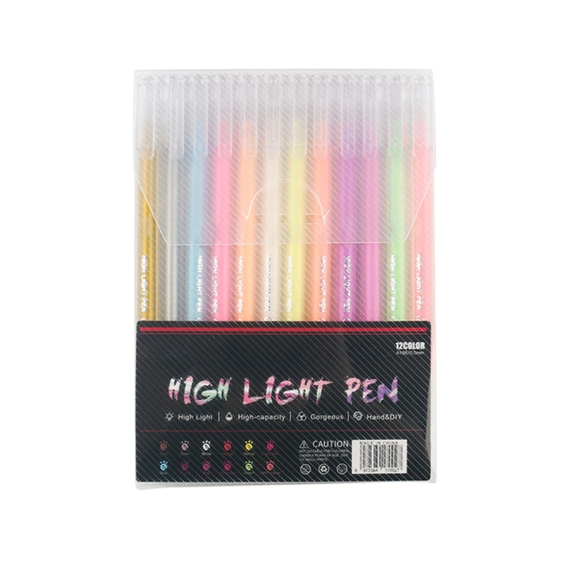 12 Colors Highlighter Pens Fluorescent Gel Pen 0.5mm Refills Stationery School K3KB
12 Colors Highlighter Pens Fluorescent Gel Pen 0.5mm Refills Stationery School K3KB