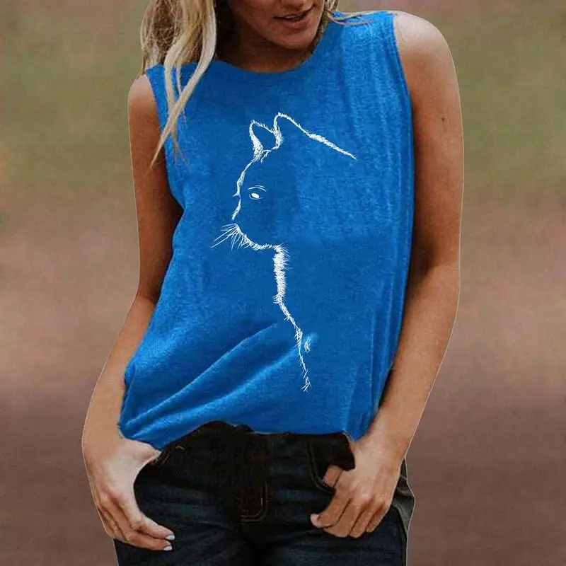 2021 Casual Round Neck Cat Head Cartoon Print Sleeveless Pure W Round Cotton Neck Vest Graphic Sleeveless Women Vest Vest S O5F2
2021 Casual Round Neck Cat Head Cartoon Print Sleeveless Pure W Round Cotton Neck Vest Graphic Sleeveless Women Vest Vest S O5F2