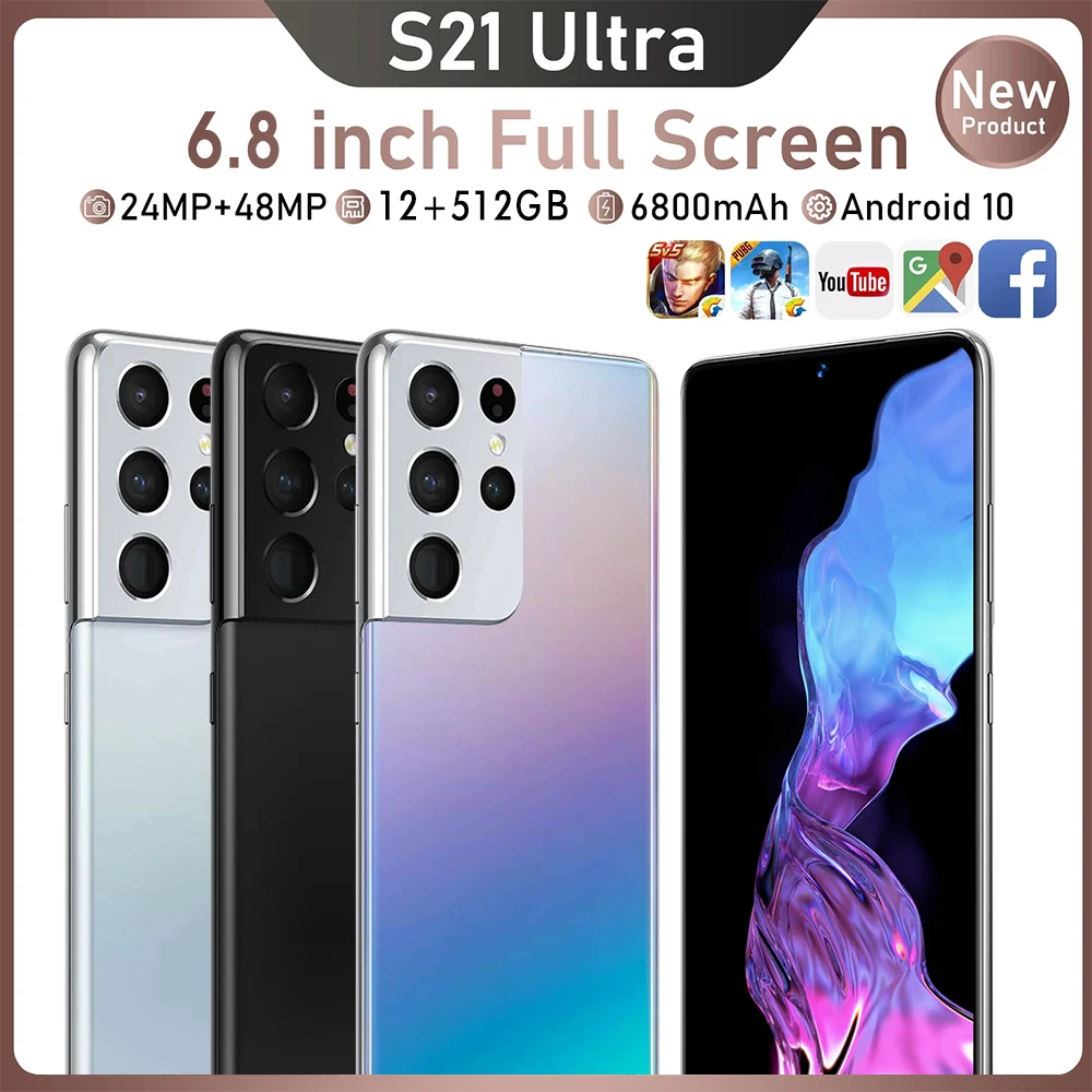 Global Version Cellphone Galay S21 ultra 12GB+512GB AI Face Quick Unlock 24+48MP 10 Core 5600MAh 6.8Inch 5G Android11 Smartphone
Global Version Cellphone Galay S21 ultra 12GB+512GB AI Face Quick Unlock 24+48MP 10 Core 5600MAh 6.8Inch 5G Android11 Smartphone