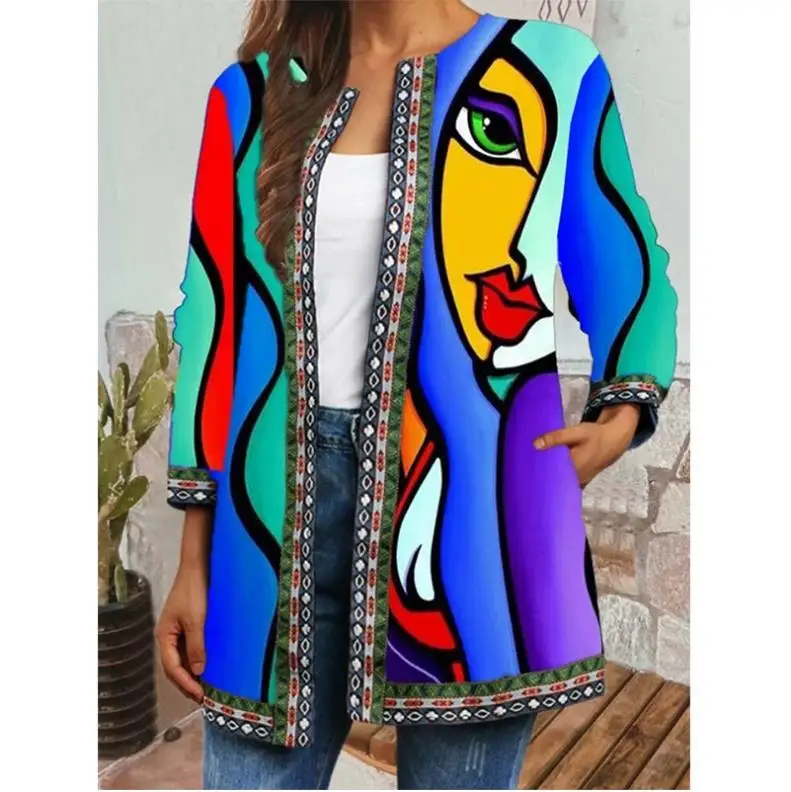 Ethnic Floral Print Women Coats and Jackets Winter Pocket Retro O-Neck Cotton Open Stitch Tops Sexy Plus Size Cardigan Outerwear
Ethnic Floral Print Women Coats and Jackets Winter Pocket Retro O-Neck Cotton Open Stitch Tops Sexy Plus Size Cardigan Outerwear