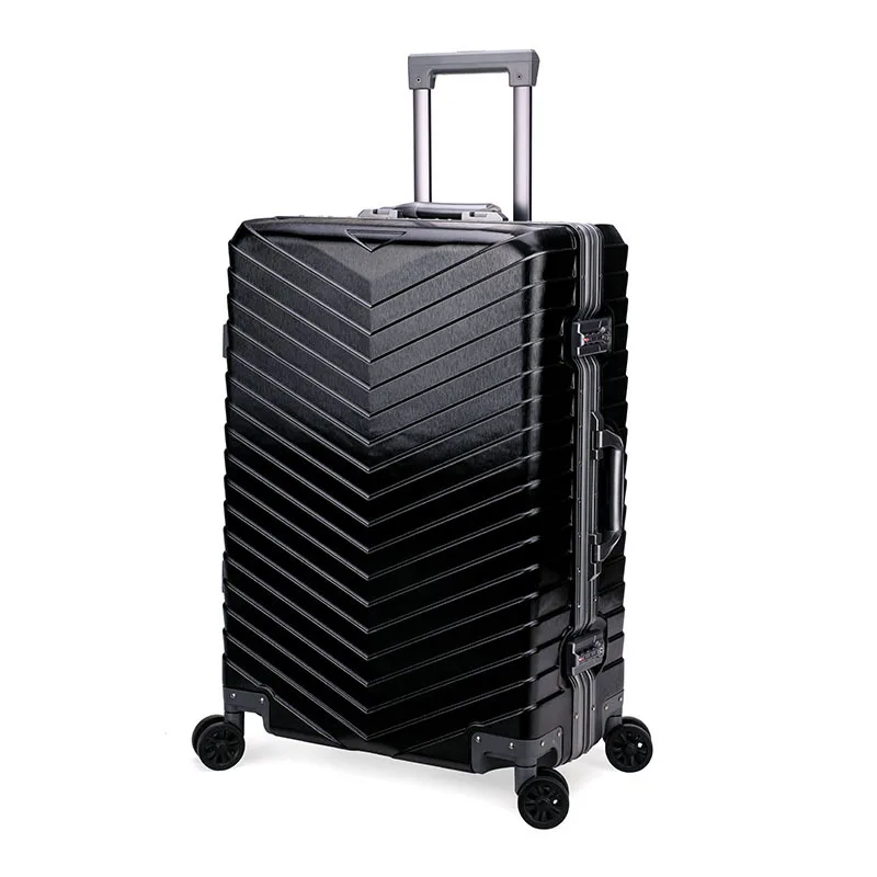 

20 24 inches Aluminum Frame Travel Trolley Suitcase on wheel mala de viagem maleta cabina Spinner Carry on Luggage Lock Koffer