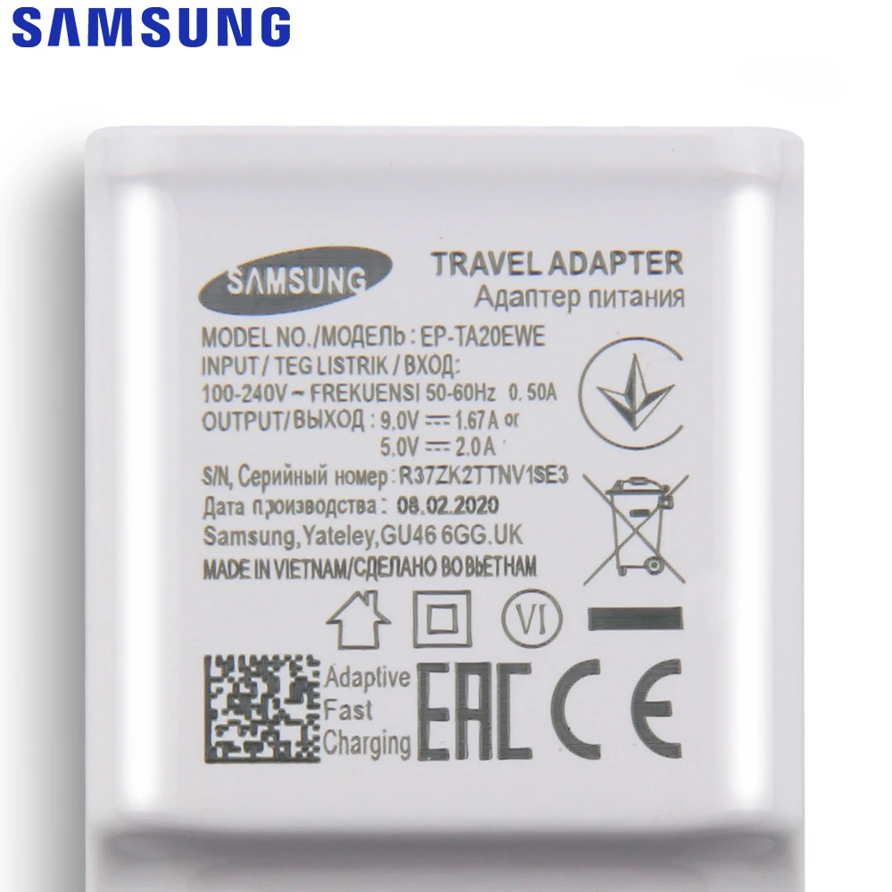 Original Fast Chatger Travel Charger For Samsung Galaxy S20 S8 Plus S10 NOTE8 Note 10 A5 2017 S9 S8+ S10+ N950F Note9 S20+ | Мобильные